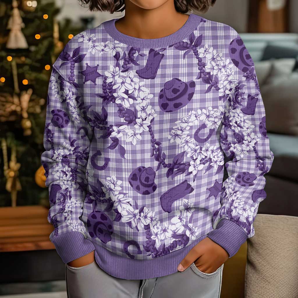 Mokihana Maile Ilima Leis Paniolo Palaka Kid Ugly Christmas Sweater Hawaiian Poni Spirit - Polynesian Pride