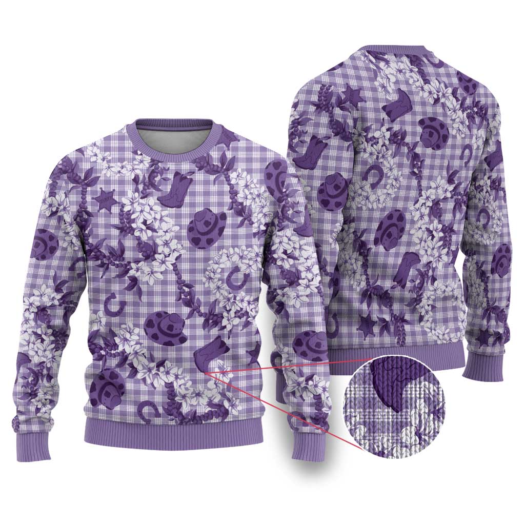 Mokihana Maile Ilima Leis Paniolo Palaka Ugly Christmas Sweater Hawaiian Poni Spirit - Polynesian Pride