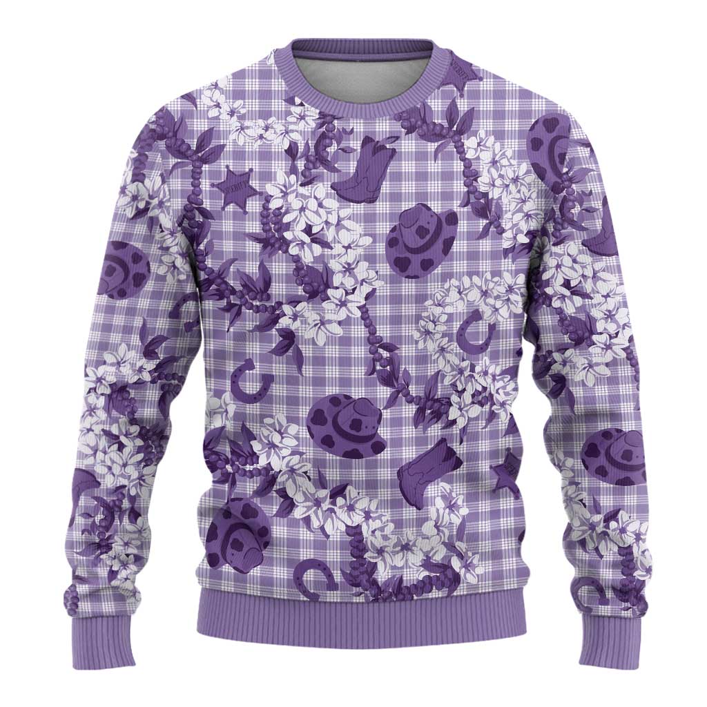 Mokihana Maile Ilima Leis Paniolo Palaka Ugly Christmas Sweater Hawaiian Poni Spirit - Polynesian Pride