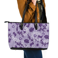 Mokihana Maile Ilima Leis Paniolo Palaka Leather Tote Bag Hawaiian Poni Spirit - Polynesian Pride