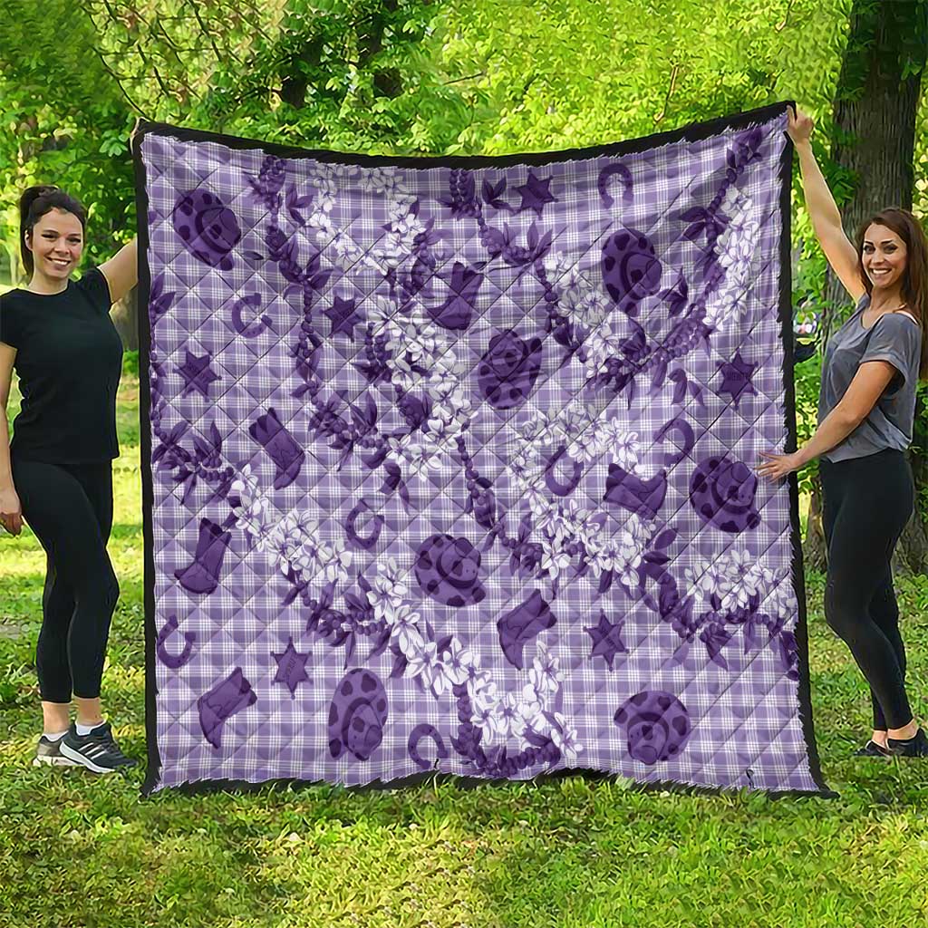 Mokihana Maile Ilima Leis Paniolo Palaka Quilt Hawaiian Poni Spirit - Polynesian Pride