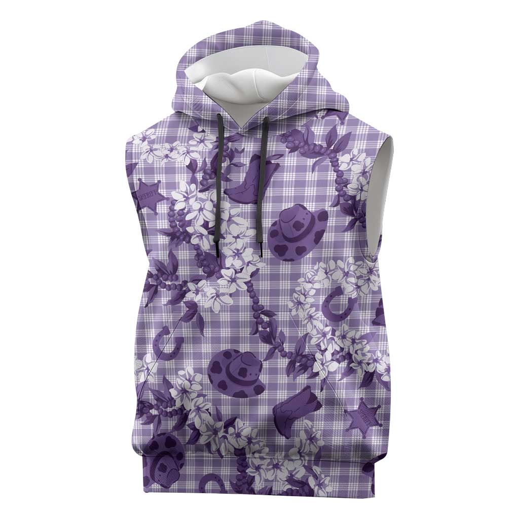 Mokihana Maile Ilima Leis Paniolo Palaka Sleeveless Hoodie Hawaiian Poni Spirit - Polynesian Pride