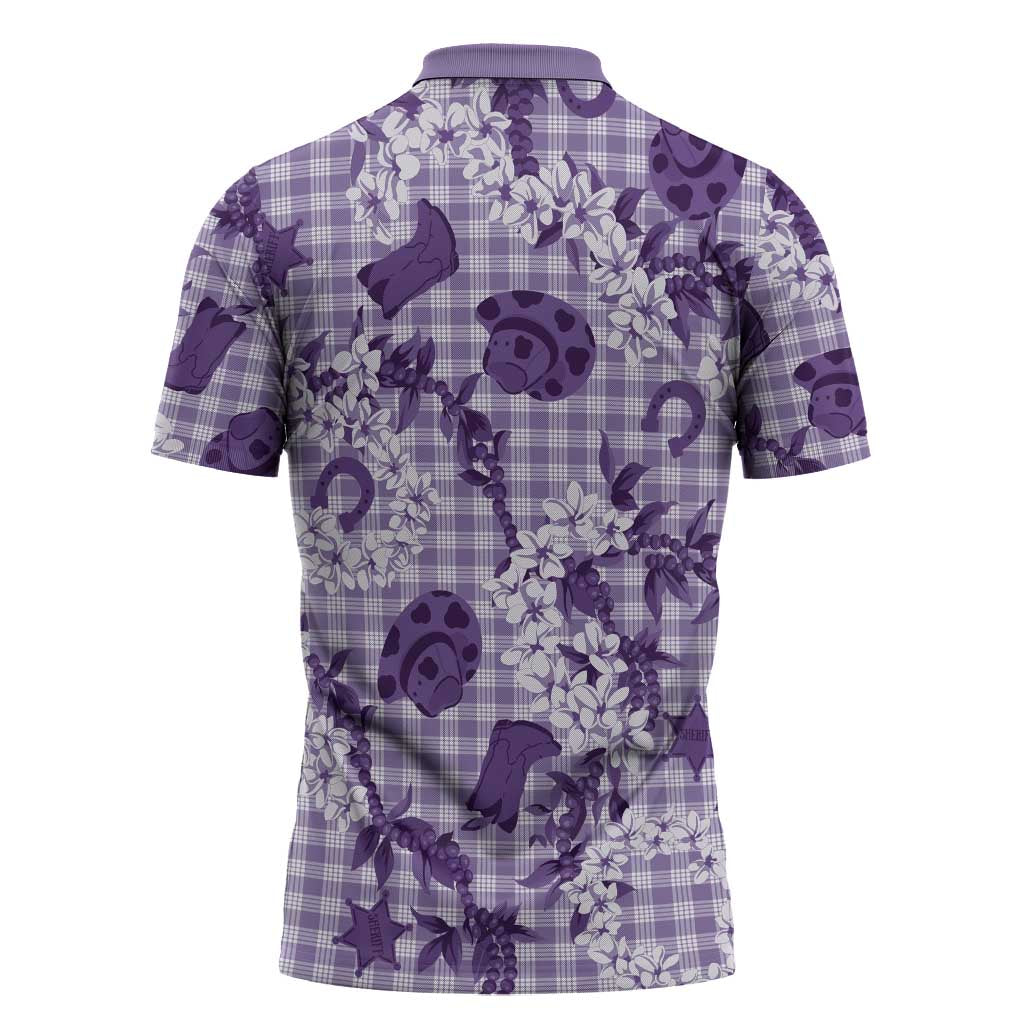 Mokihana Maile Ilima Leis Paniolo Palaka Zipper Polo Shirt Hawaiian Poni Spirit - Polynesian Pride