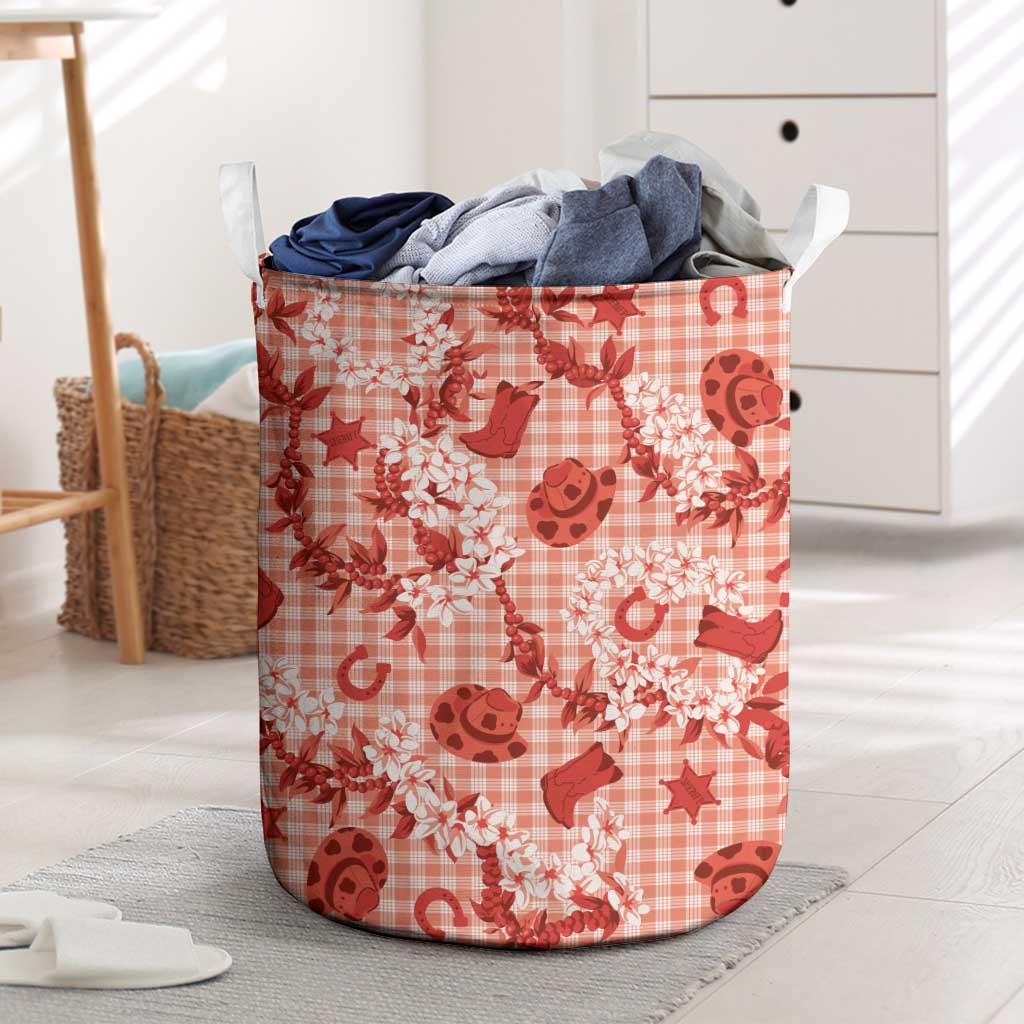 Mokihana Maile Ilima Leis Paniolo Palaka Laundry Basket Hawaiian Ulaula Spirit - Polynesian Pride