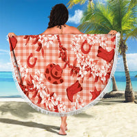 Mokihana Maile Ilima Leis Paniolo Palaka Beach Blanket Hawaiian Ulaula Spirit - Polynesian Pride