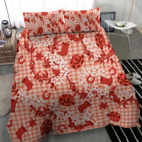 Mokihana Maile Ilima Leis Paniolo Palaka Bedding Set Hawaiian Ulaula Spirit - Polynesian Pride