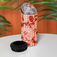 Mokihana Maile Ilima Leis Paniolo Palaka 4 in 1 Can Cooler Tumbler Hawaiian Ulaula Spirit - Polynesian Pride