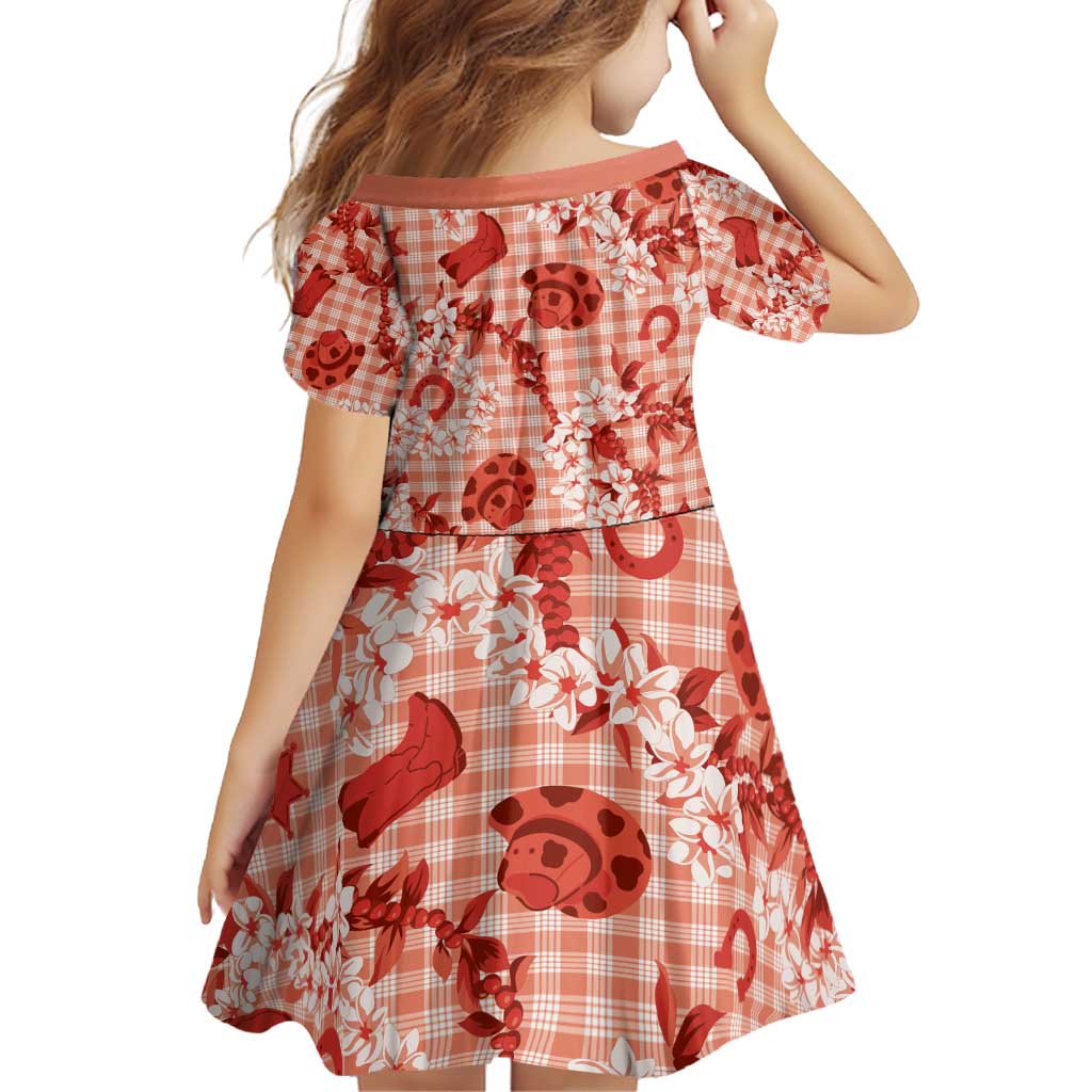 Mokihana Maile Ilima Leis Paniolo Palaka Family Matching Puletasi and Hawaiian Shirt Hawaiian Ulaula Spirit - Polynesian Pride