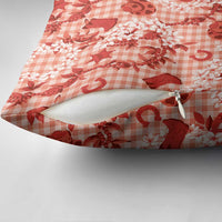 Mokihana Maile Ilima Leis Paniolo Palaka Pillow Cover Hawaiian Ulaula Spirit - Polynesian Pride