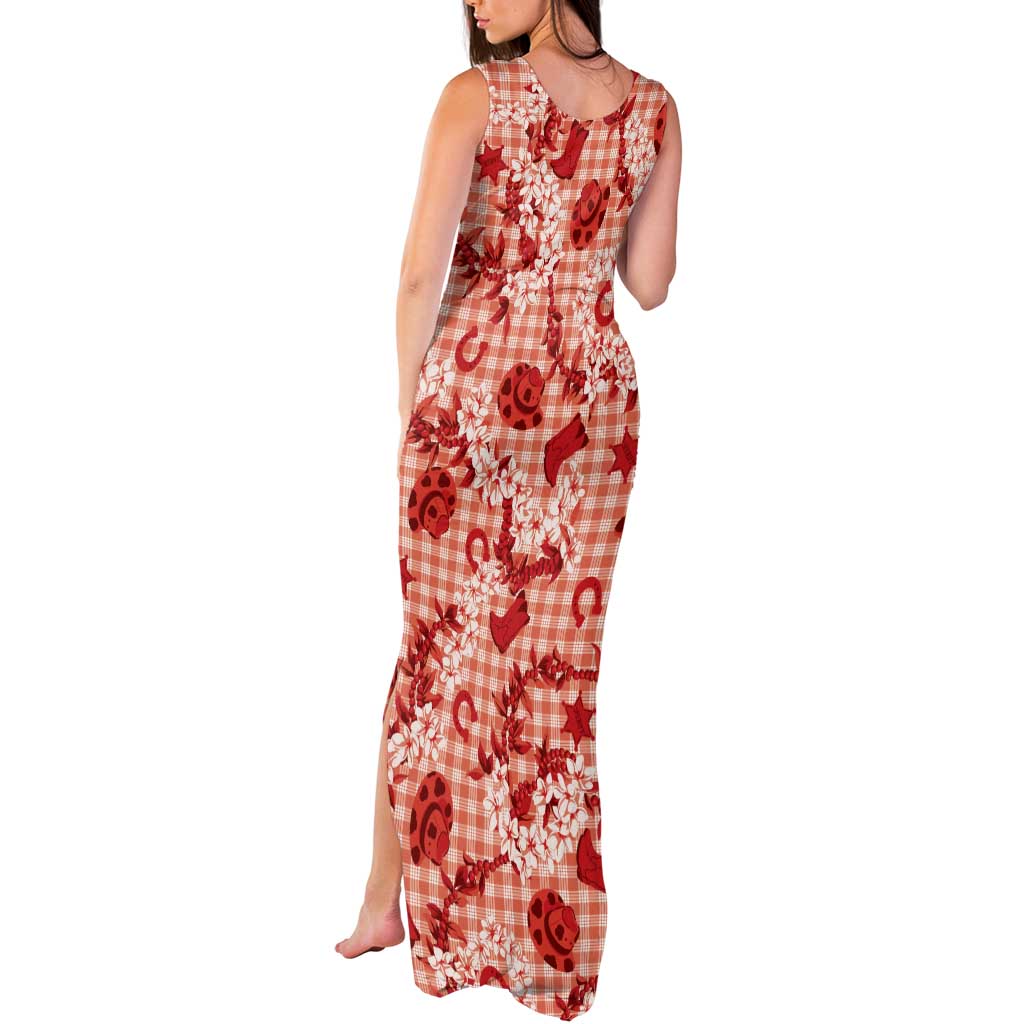 Mokihana Maile Ilima Leis Paniolo Palaka Tank Maxi Dress Hawaiian Ulaula Spirit - Polynesian Pride