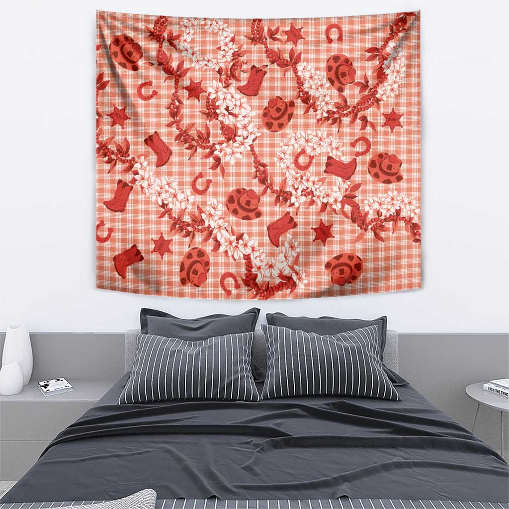 Mokihana Maile Ilima Leis Paniolo Palaka Tapestry Hawaiian Ulaula Spirit - Polynesian Pride