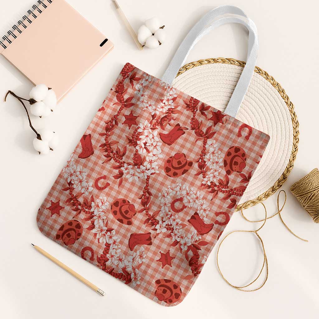 Mokihana Maile Ilima Leis Paniolo Palaka Tote Bag Hawaiian Ulaula Spirit - Polynesian Pride