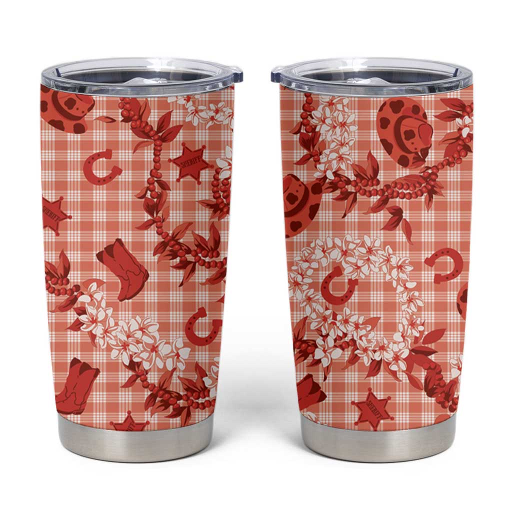 Mokihana Maile Ilima Leis Paniolo Palaka Tumbler Cup Hawaiian Ulaula Spirit - Polynesian Pride