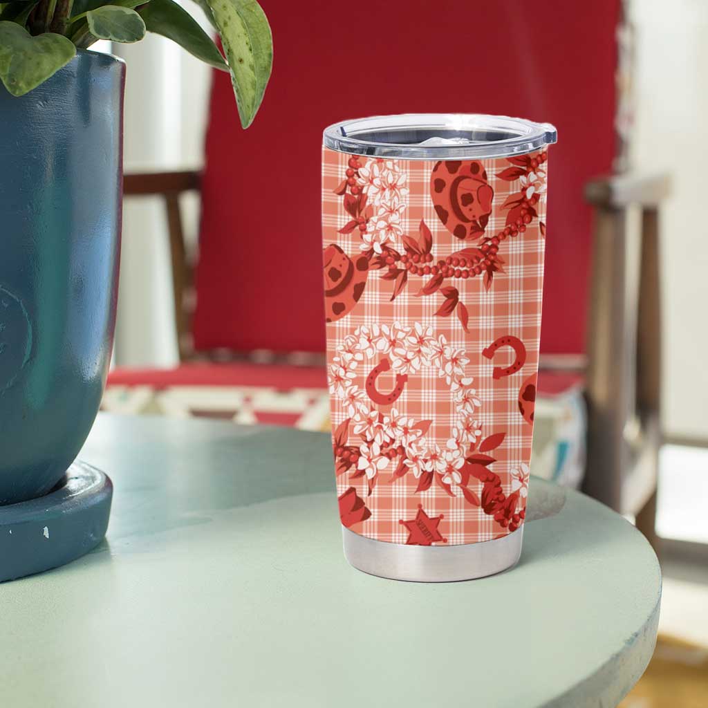 Mokihana Maile Ilima Leis Paniolo Palaka Tumbler Cup Hawaiian Ulaula Spirit - Polynesian Pride