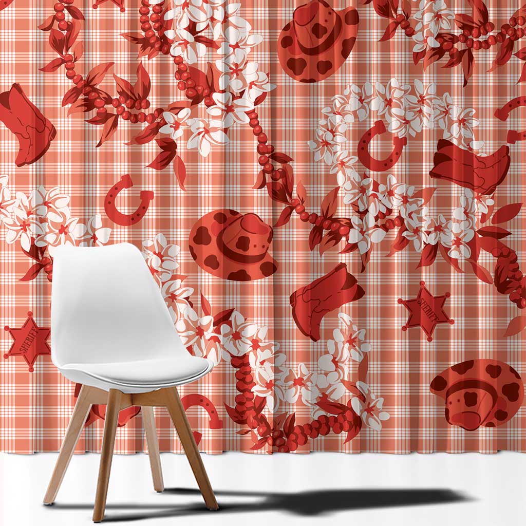 Mokihana Maile Ilima Leis Paniolo Palaka Window Curtain Hawaiian Ulaula Spirit - Polynesian Pride