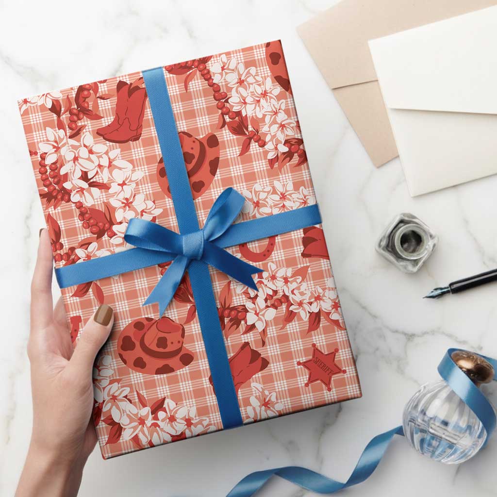 Mokihana Maile Ilima Leis Paniolo Palaka Wrapping Paper Hawaiian Ulaula Spirit - Polynesian Pride