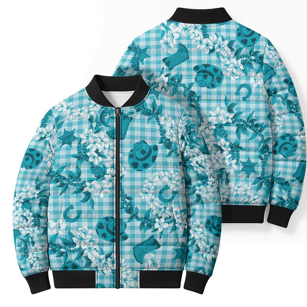 Mokihana Maile Ilima Leis Paniolo Palaka Bomber Puffer Jacket Hawaiian Polu Opa Spirit - Polynesian Pride