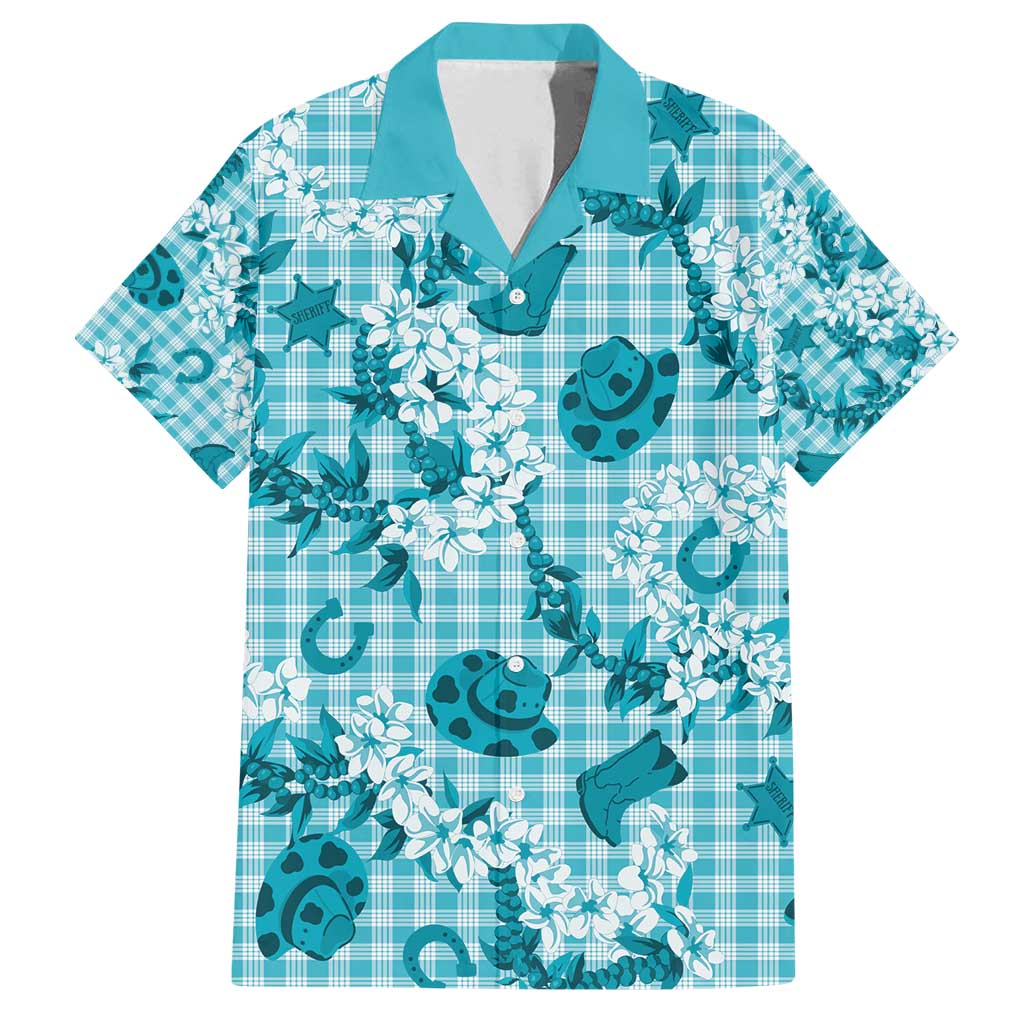 Mokihana Maile Ilima Leis Paniolo Palaka Family Matching Long Sleeve Bodycon Dress and Hawaiian Shirt Hawaiian Polu Opa Spirit - Polynesian Pride