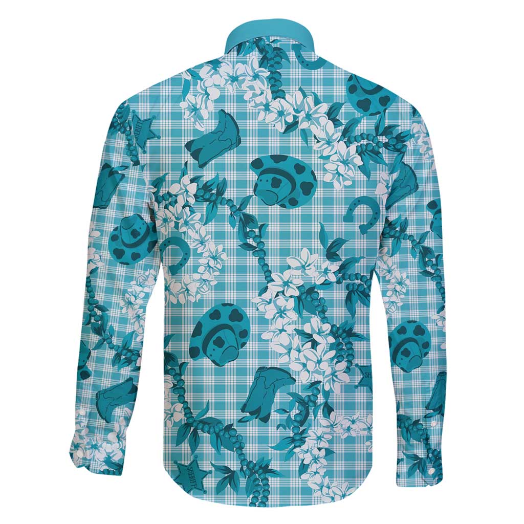 Mokihana Maile Ilima Leis Paniolo Palaka Family Matching Off Shoulder Maxi Dress and Hawaiian Shirt Hawaiian Polu Opa Spirit - Polynesian Pride