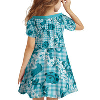 Mokihana Maile Ilima Leis Paniolo Palaka Family Matching Off Shoulder Short Dress and Hawaiian Shirt Hawaiian Polu Opa Spirit - Polynesian Pride