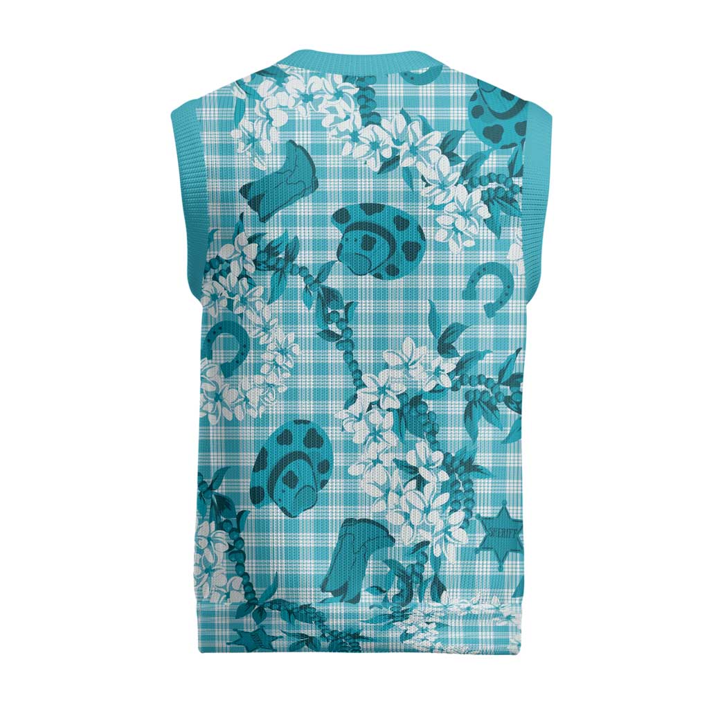 Mokihana Maile Ilima Leis Paniolo Palaka Christmas Knitted V-Neck Vest Hawaiian Polu Opa Spirit - Polynesian Pride