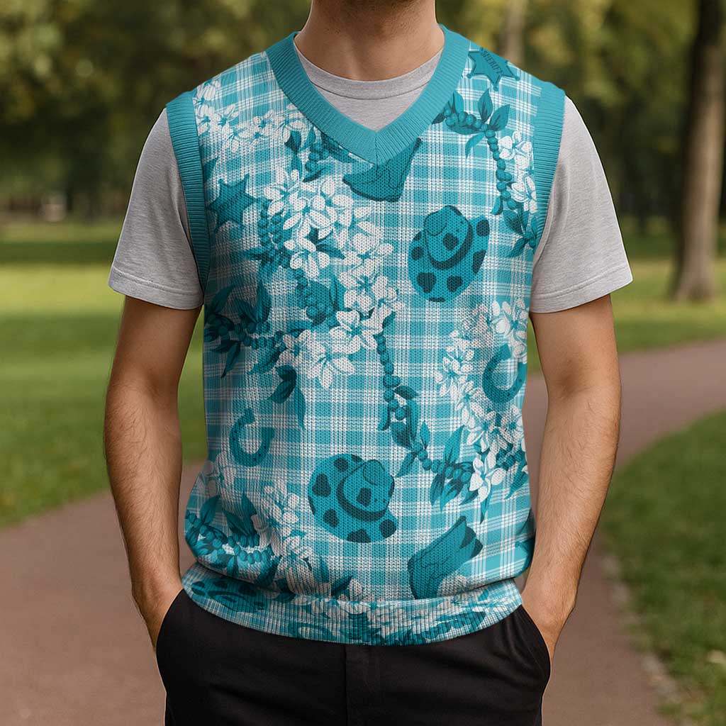 Mokihana Maile Ilima Leis Paniolo Palaka Christmas Knitted V-Neck Vest Hawaiian Polu Opa Spirit - Polynesian Pride