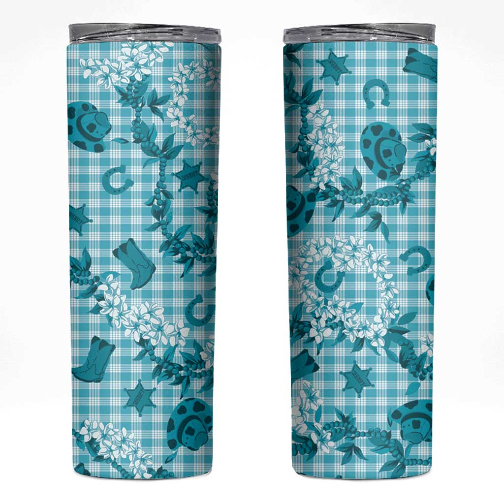 Mokihana Maile Ilima Leis Paniolo Palaka Skinny Tumbler Hawaiian Polu Opa Spirit - Polynesian Pride