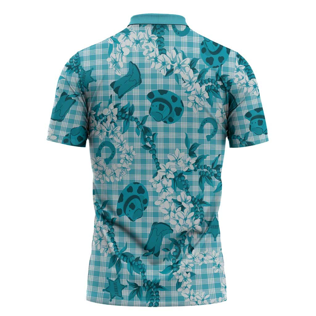 Mokihana Maile Ilima Leis Paniolo Palaka Zipper Polo Shirt Hawaiian Polu Opa Spirit - Polynesian Pride