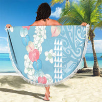 Blue Hawaii Anthurium Plumeria Lei Beach Blanket