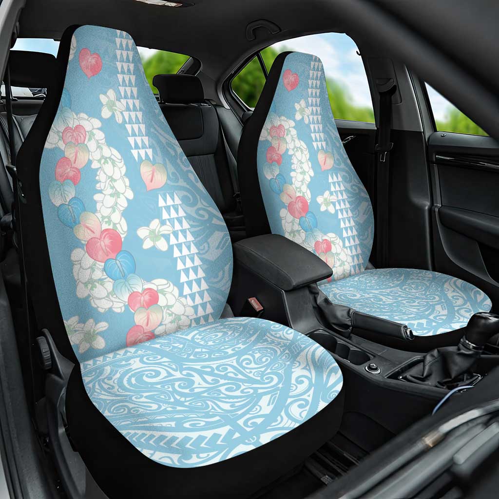 Blue Hawaii Anthurium Plumeria Lei Car Seat Cover
