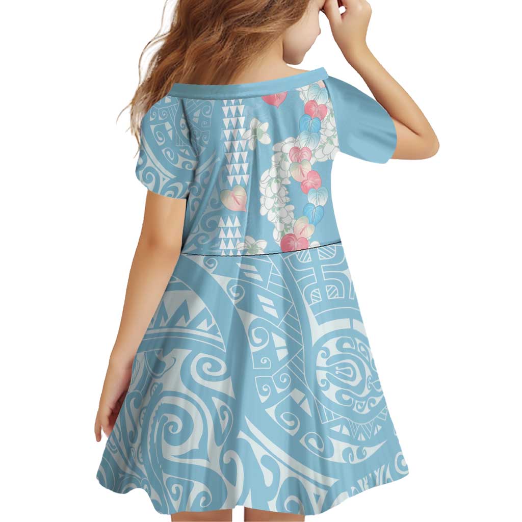 Blue Hawaii Anthurium Plumeria Lei Family Matching Tank Maxi Dress and Hawaiian Shirt