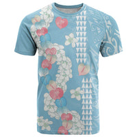 Blue Hawaii Anthurium Plumeria Lei T Shirt