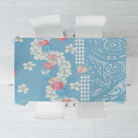Blue Hawaii Anthurium Plumeria Lei Tablecloth