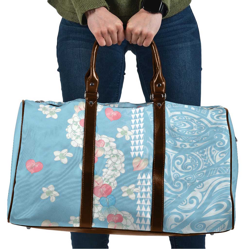 Blue Hawaii Anthurium Plumeria Lei Travel Bag