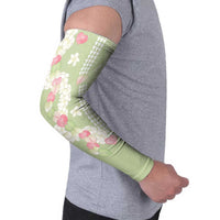 Leaf Green Hawaii Anthurium Plumeria Lei Arm Sleeves