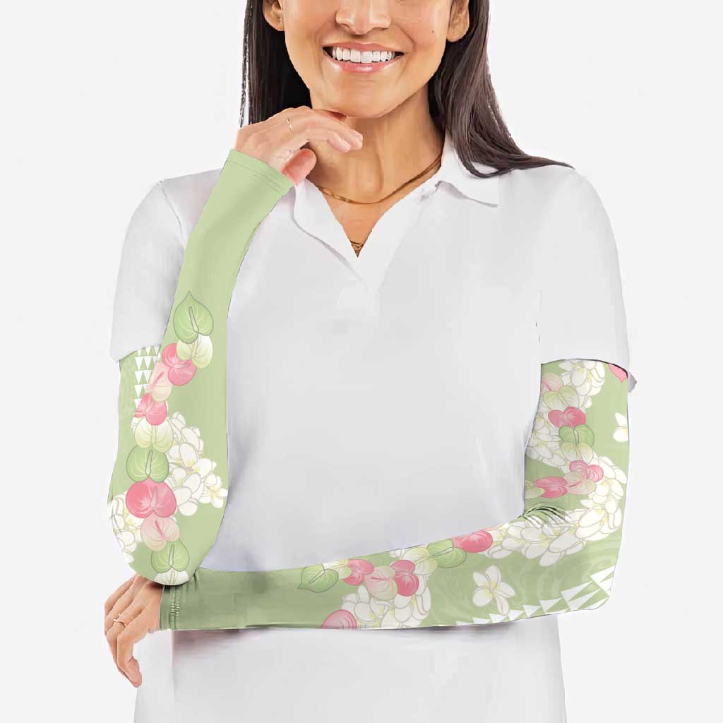 Leaf Green Hawaii Anthurium Plumeria Lei Arm Sleeves