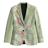 Leaf Green Hawaii Anthurium Plumeria Lei Blazer