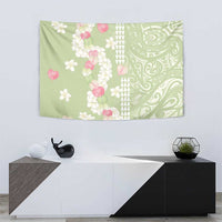 Leaf Green Hawaii Anthurium Plumeria Lei Tapestry
