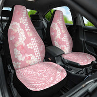 Soft Pink Hawaii Anthurium Plumeria Lei Car Seat Cover LT9 One Size Pink - Polynesian Pride