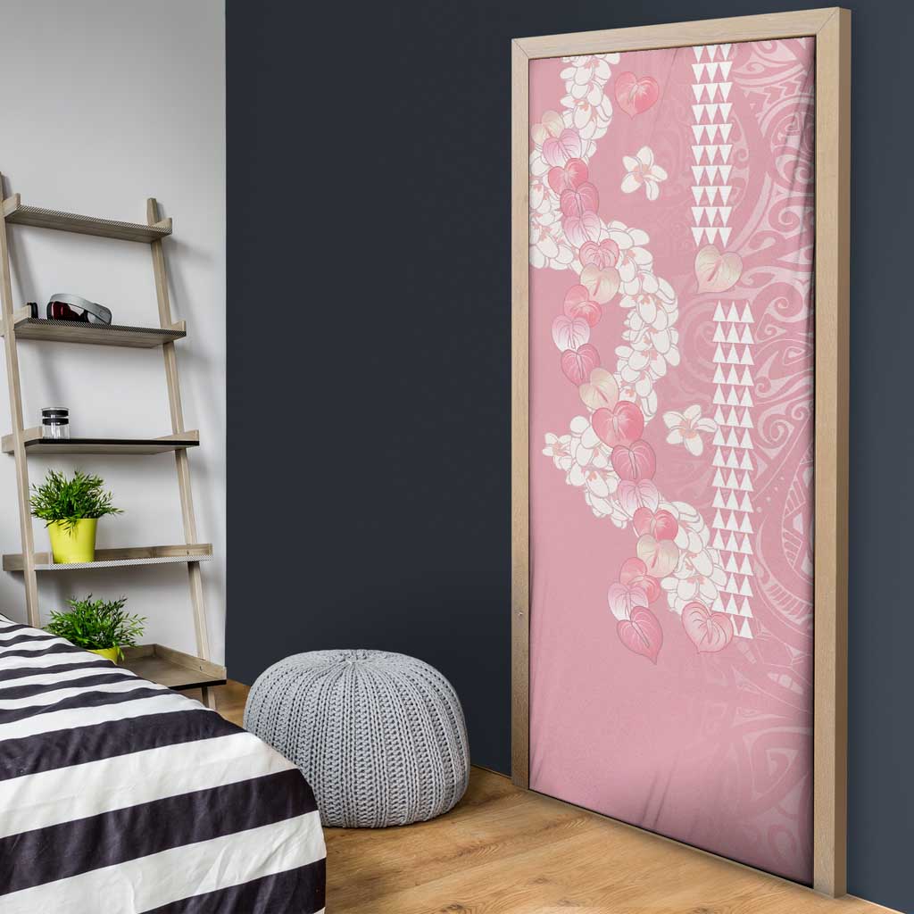 Soft Pink Hawaii Anthurium Plumeria Lei Door Cover