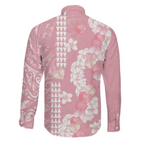Soft Pink Hawaii Anthurium Plumeria Lei Family Matching Puletasi and Hawaiian Shirt LT9 - Polynesian Pride