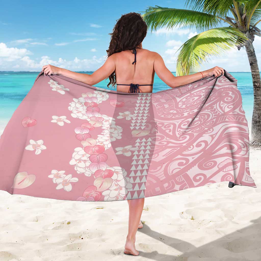 Soft Pink Hawaii Anthurium Plumeria Lei Sarong