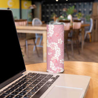Soft Pink Hawaii Anthurium Plumeria Lei Skinny Tumbler