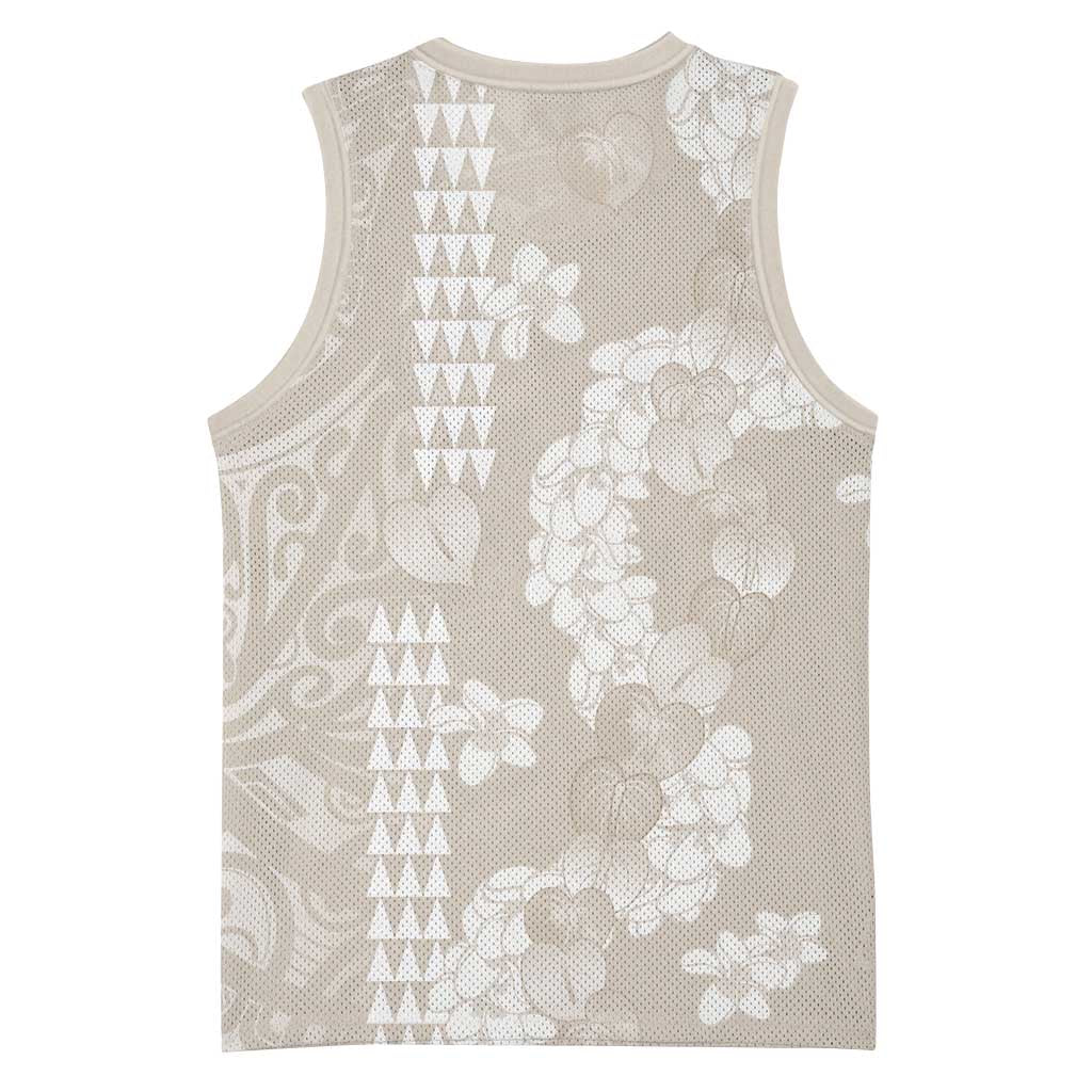 Suede Beige Hawaii Anthurium Plumeria Lei Basketball Jersey LT9 - Polynesian Pride