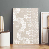 Suede Beige Hawaii Anthurium Plumeria Lei Canvas Wall Art