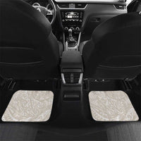 Suede Beige Hawaii Anthurium Plumeria Lei Car Mats LT9 Set 2pcs - Back Beige - Polynesian Pride