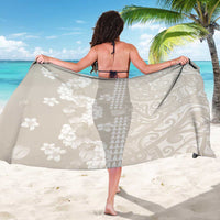 Suede Beige Hawaii Anthurium Plumeria Lei Sarong