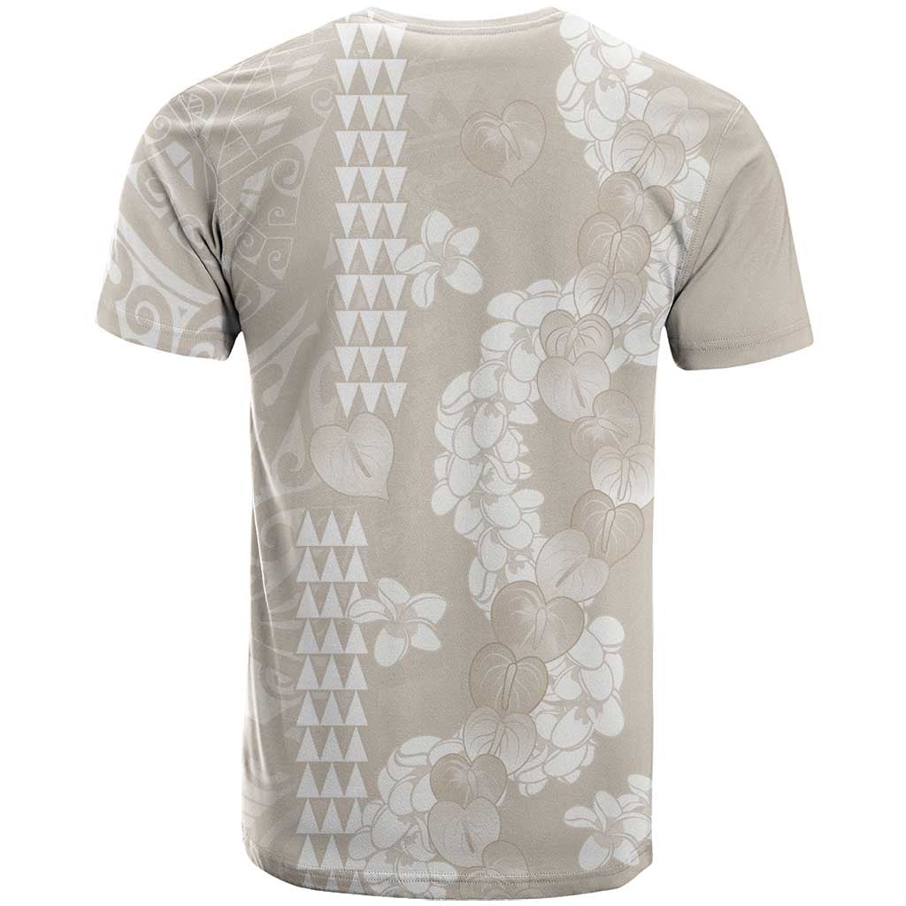 Suede Beige Hawaii Anthurium Plumeria Lei T Shirt