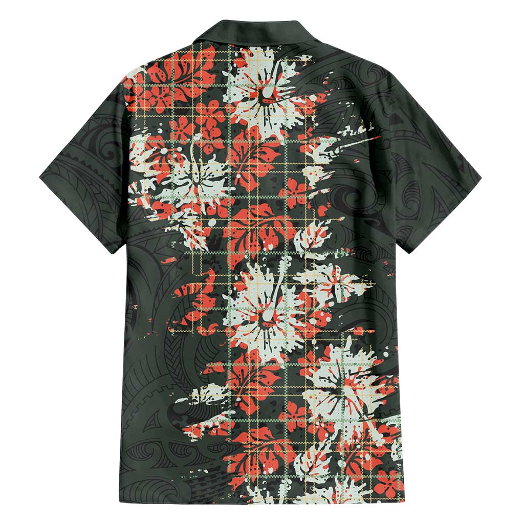 Hawaii Tartan With Hibiscus Family Matching Long Sleeve Bodycon Dress and Hawaiian Shirt Polynesian Pattern Vintage