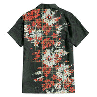 Hawaii Tartan With Hibiscus Family Matching Short Sleeve Bodycon Dress and Hawaiian Shirt Polynesian Pattern Vintage